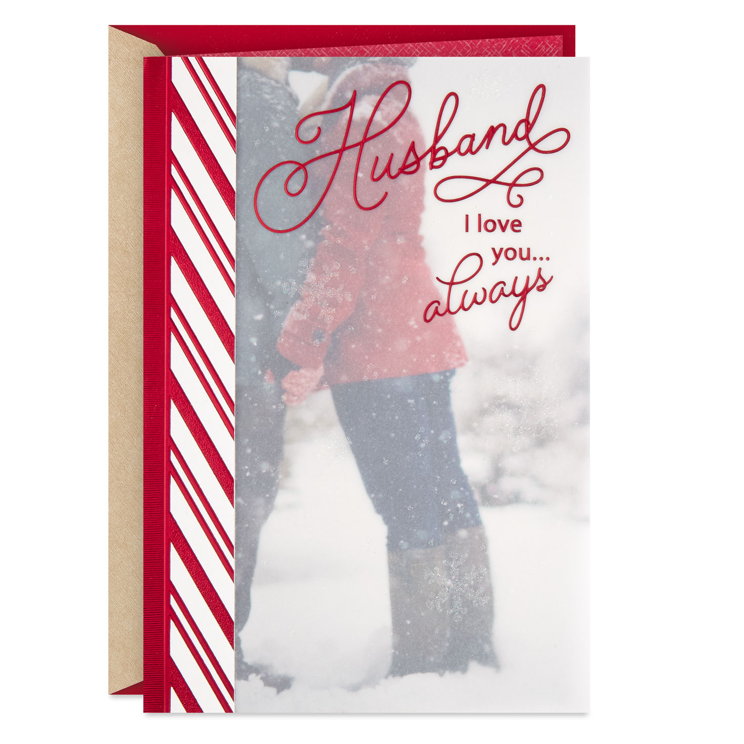 loving you with all my heart christmas card for husband