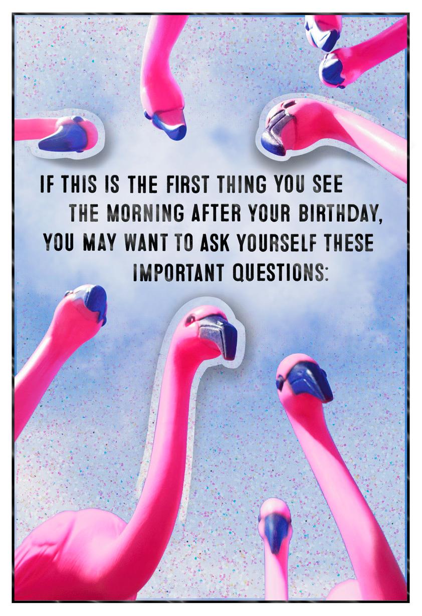 flock of pink flamingos funny birthday card greeting wedding first christmas ornament