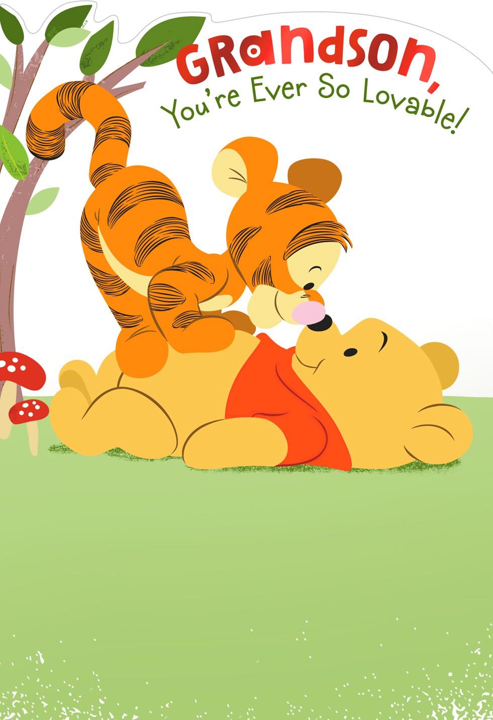 Winnie the Pooh Birthday Card for Grandson - Greeting ...