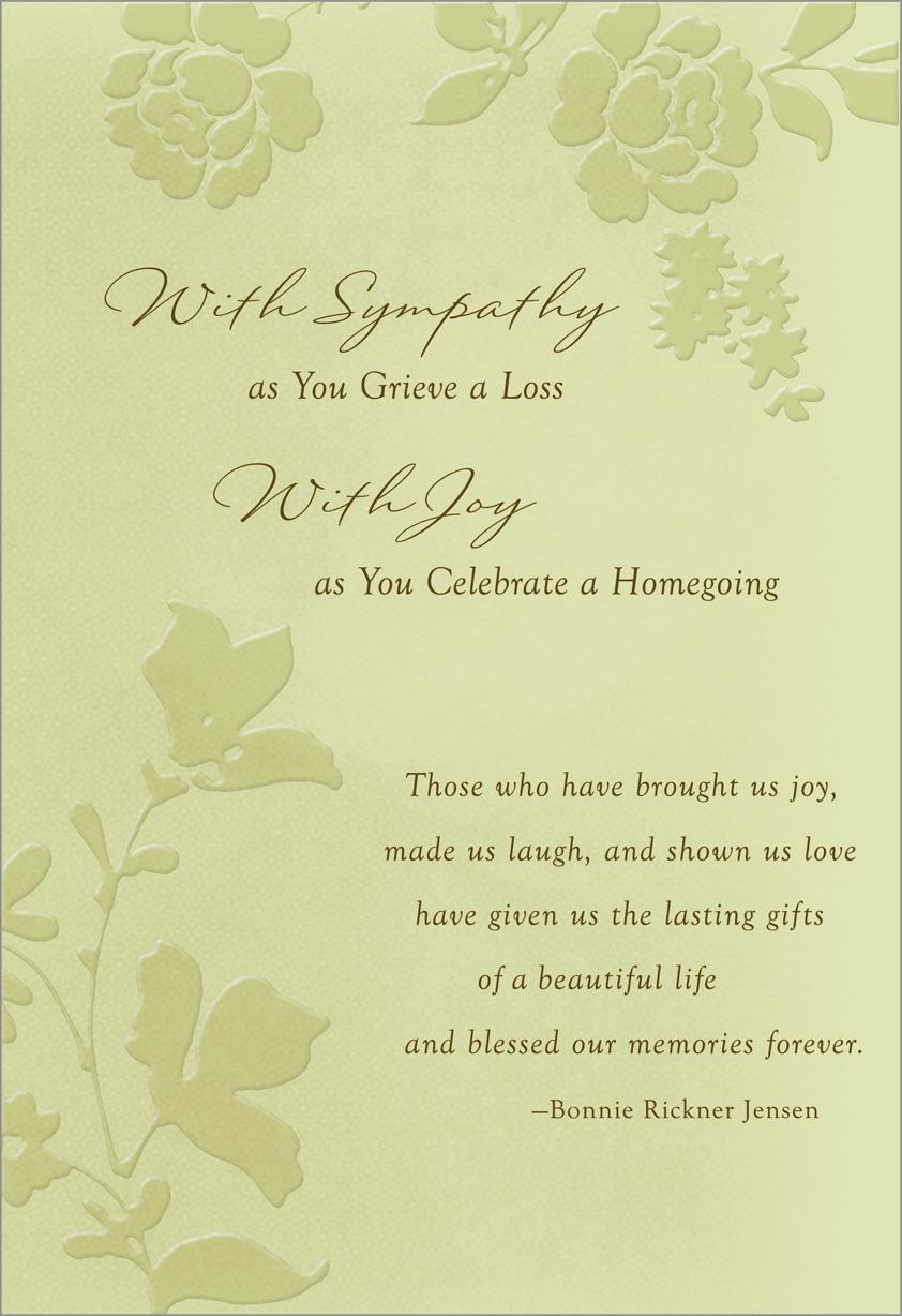 with sympathy with joy religious sympathy card greeting cards