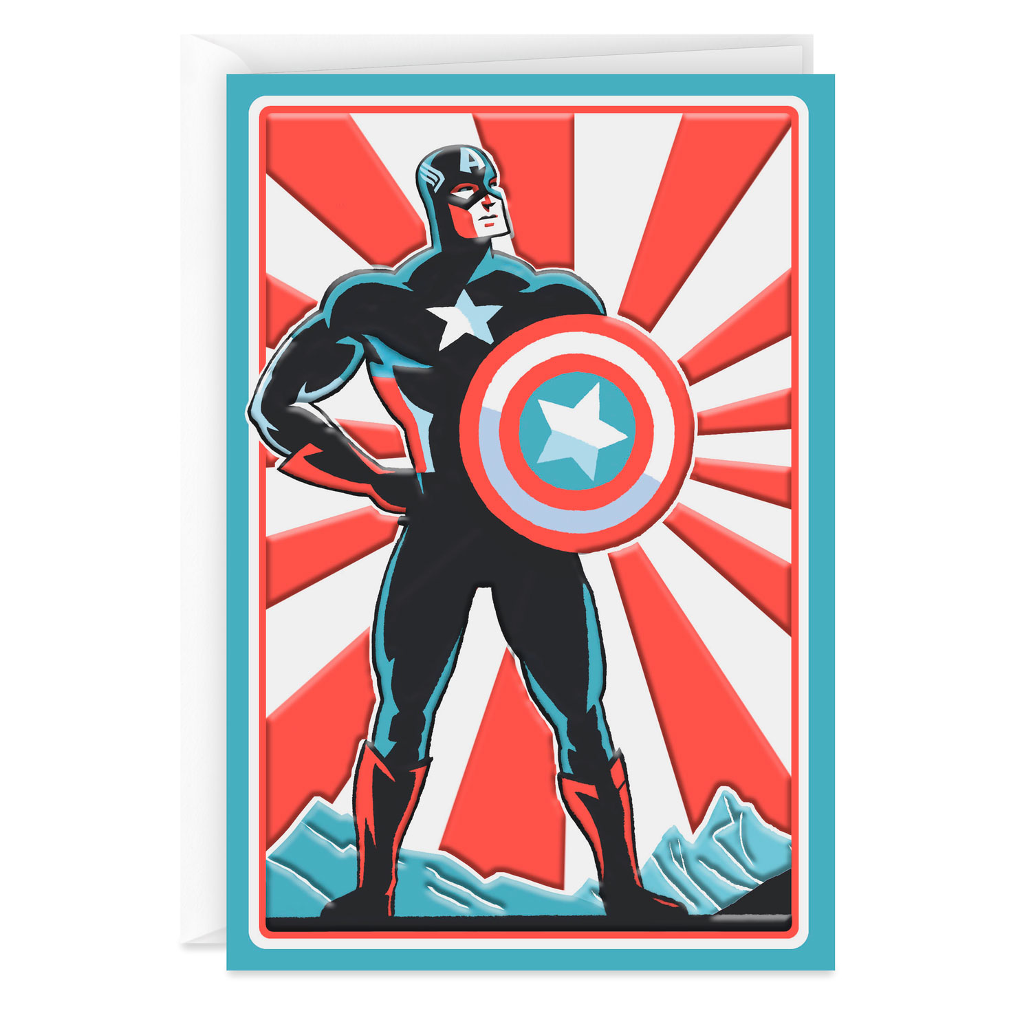 Medium Old Model Hallmark Marvel Captain America Card Blank 