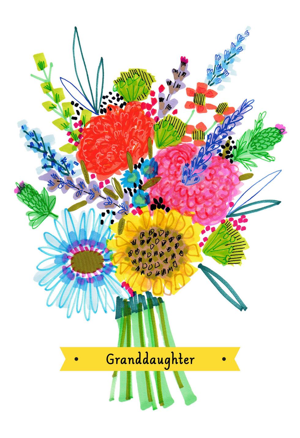 colorful flower bouquet mother 39 s day card for granddaughter first christmas ornament
