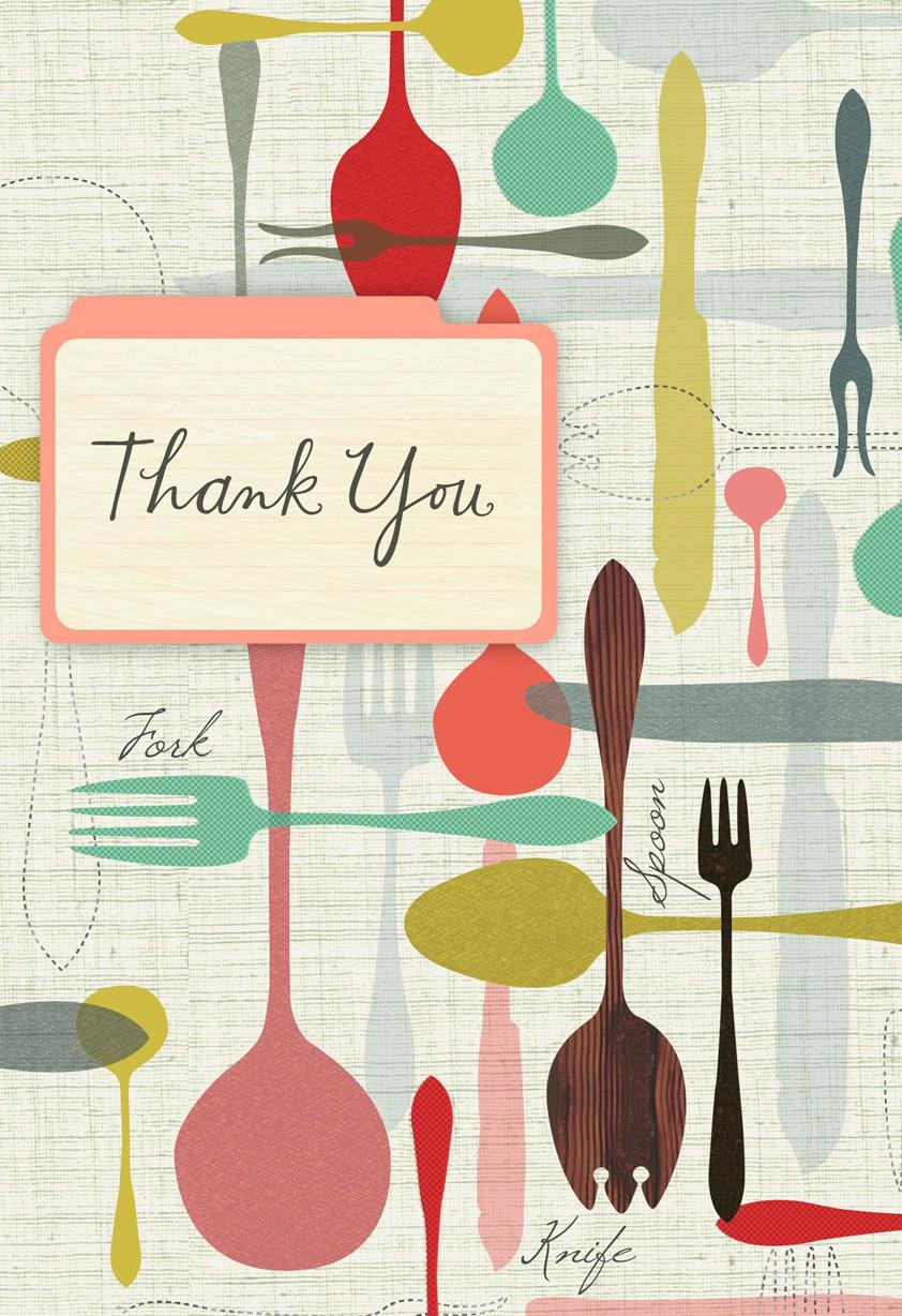 flatware dinner party thank you card greeting cards hallmark thank you for dinner