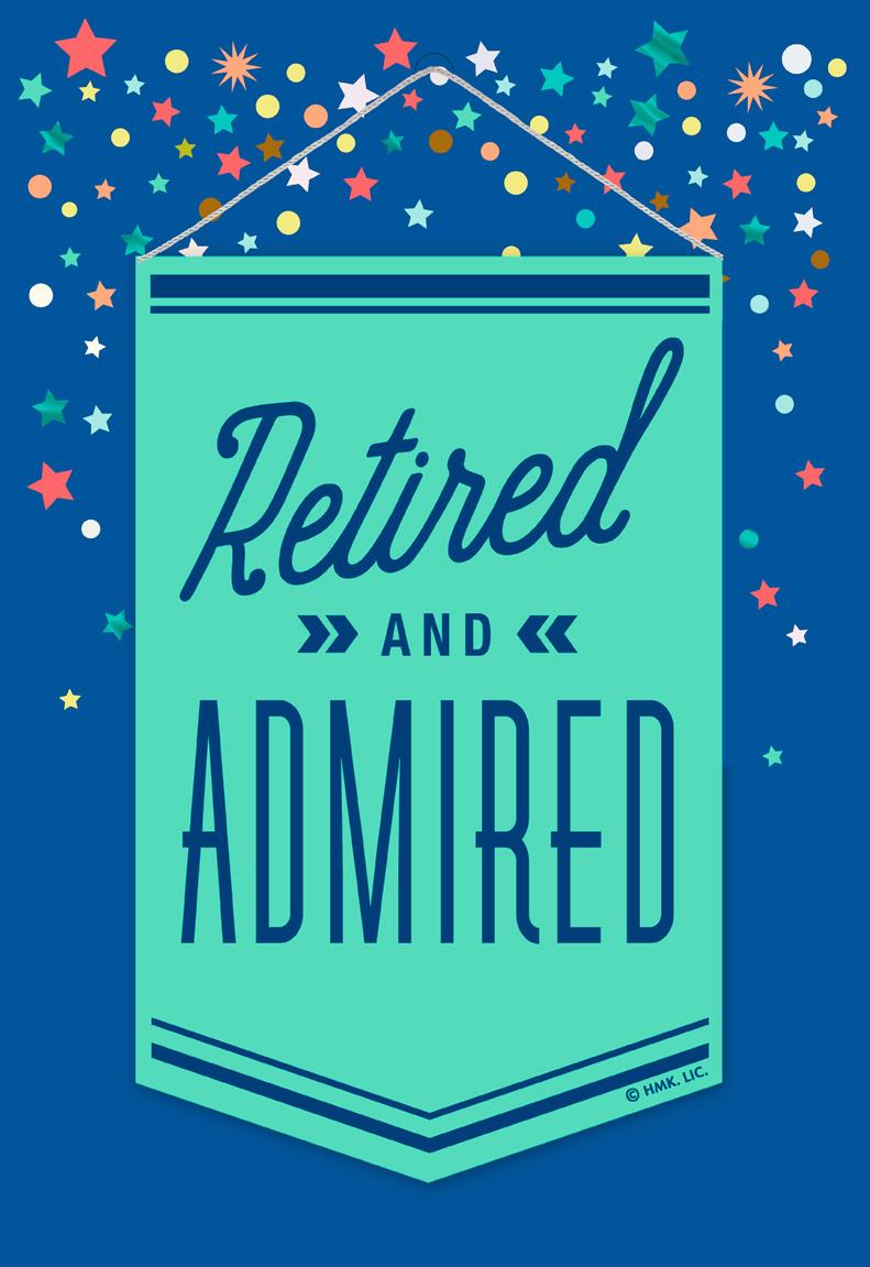 retired and admired jumbo retirement card with removable baby banner