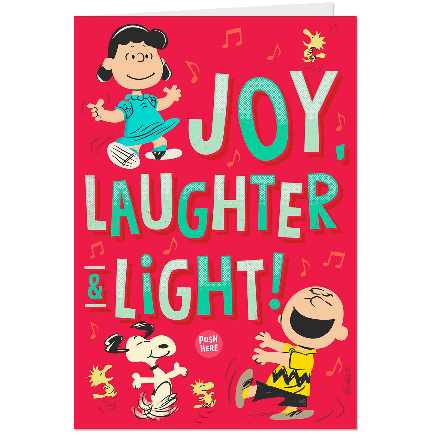 peanuts gang dancing musical christmas card with light first christmas in our new home ornaments