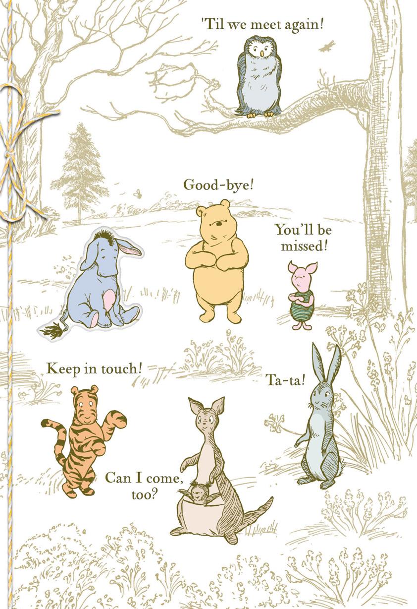 winnie the pooh characters goodbye card from group greeting cards goodbye card