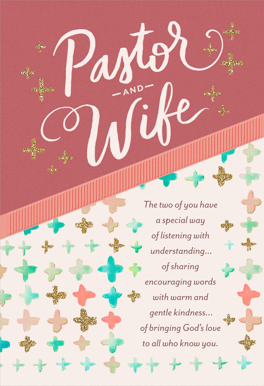 Cross Pattern Pastor and Wife Appreciation Card - Greeting 