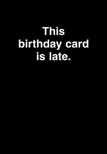 black birthday card
