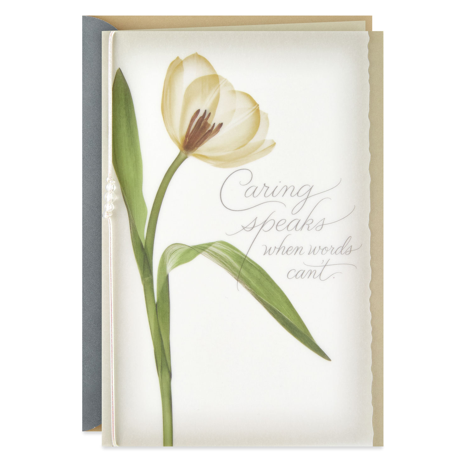 caring speaks when words can't sympathy card greeting