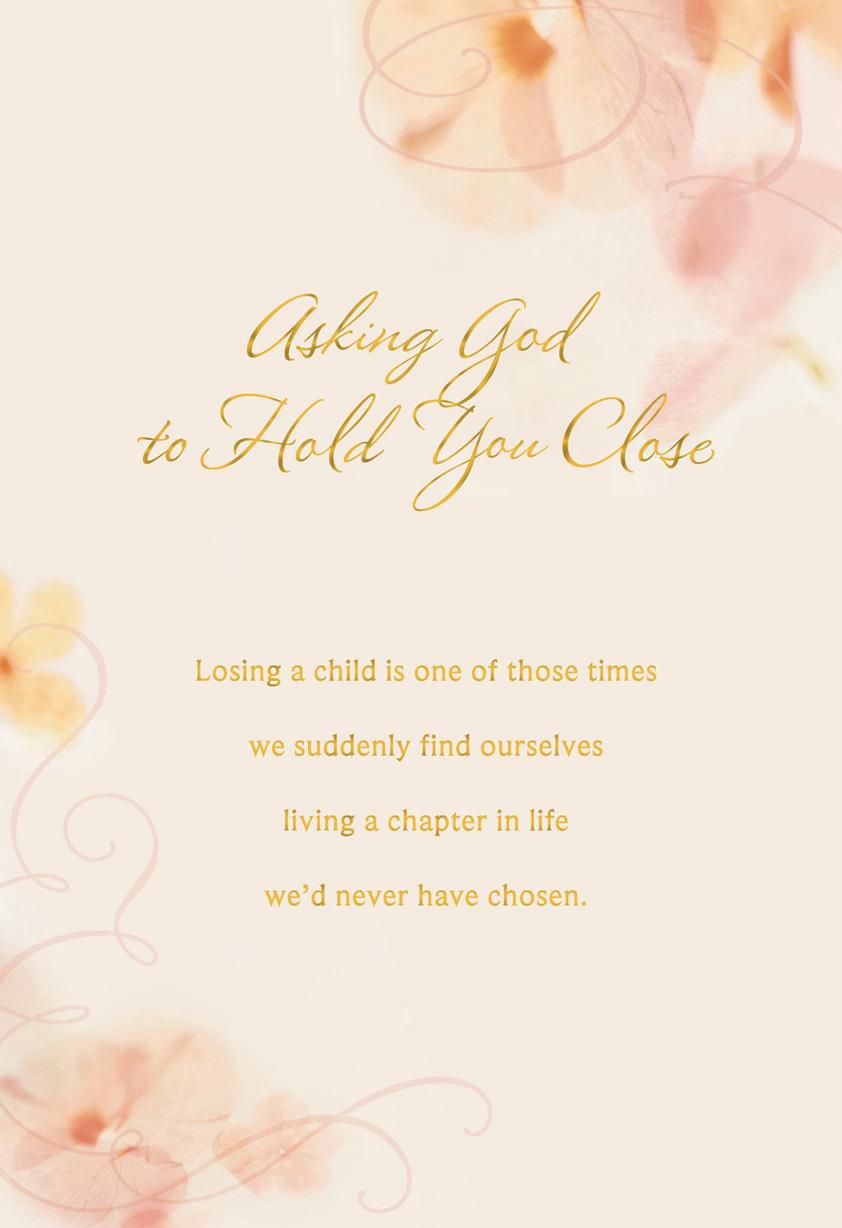 flower petals religious sympathy card for loss of child sympathy card for loss