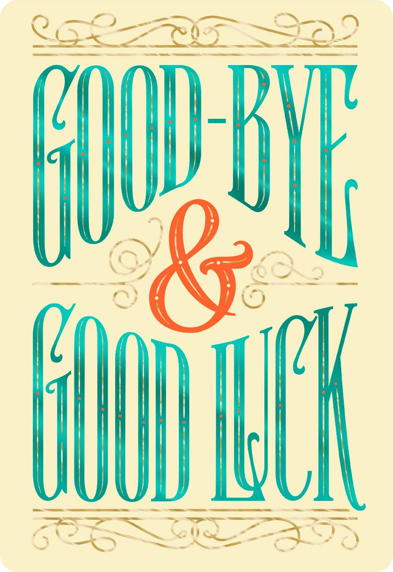 good bye and good luck jumbo good luck card 16 25 greeting cards