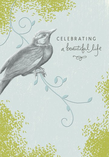 celebrating a beautiful life sympathy card greeting
