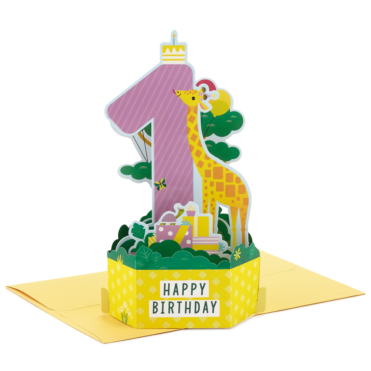 1ST HAPPY BIRTHDAY CARD Hallmark Greeting Card Now You're ONE Giraffe 1ST HAPPY BIRTHDAY CARD Hallmark Greeting Card Now You're ONE Giraffe