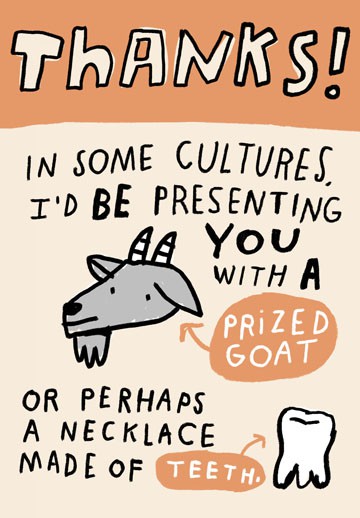 funny thank you cards
