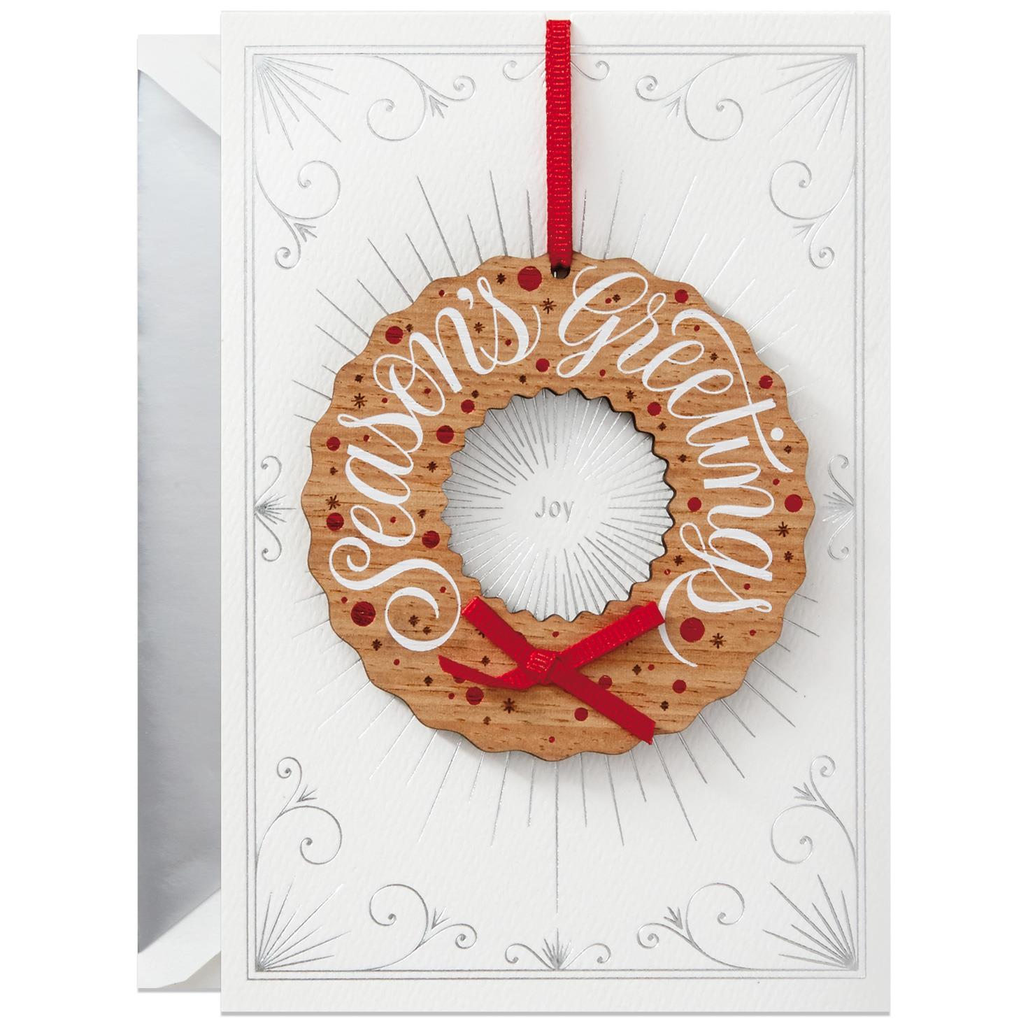 season s greeting christmas card with removable ornament season s greeting christmas card with removable ornament