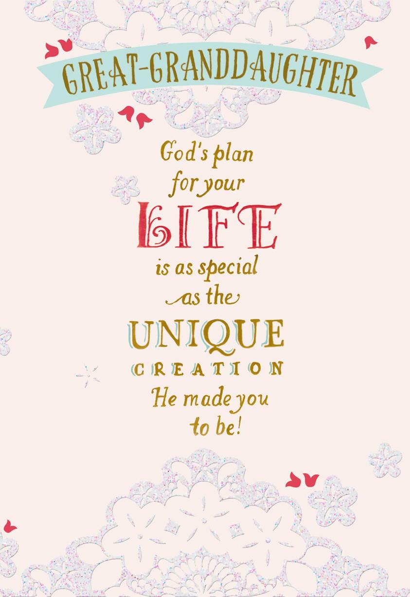 god 39 s plan confirmation card for great granddaughter hallmark baby s first christmas ornament