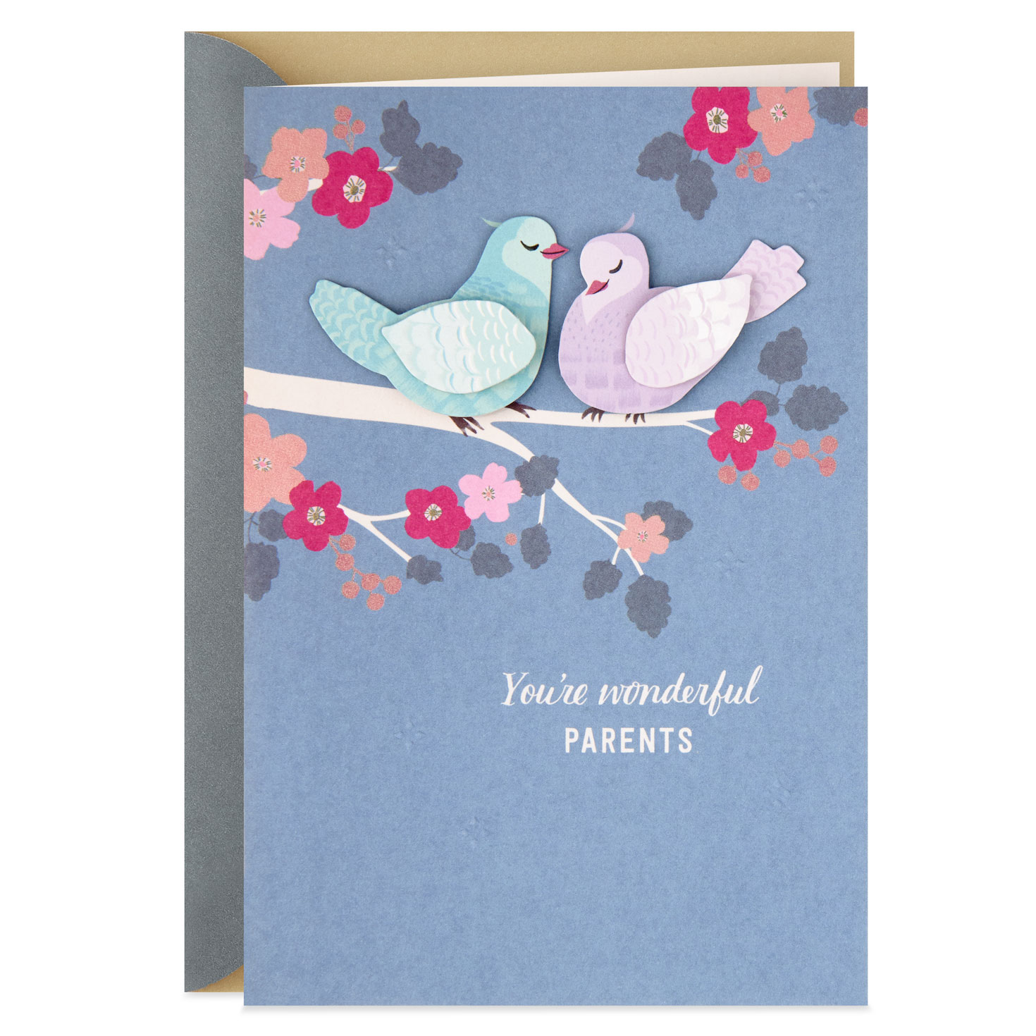 lovebirds anniversary card for parents greeting cards