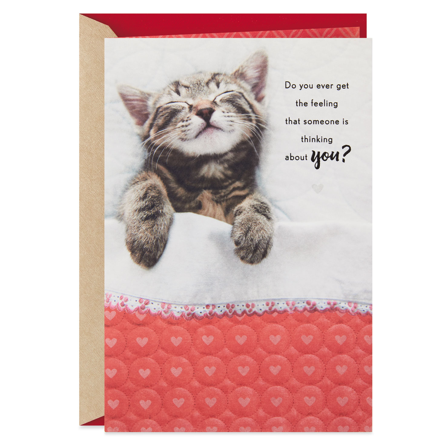 Kitten Sleeping Under Blanket Valentine's Day Card for ...