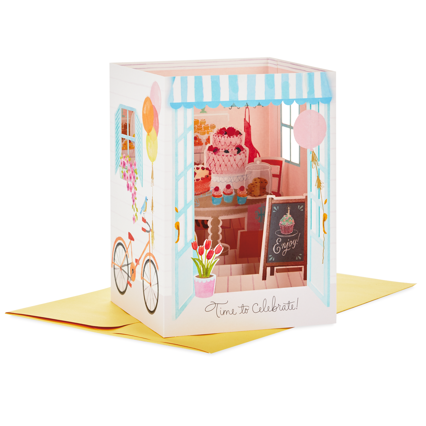 time to celebrate pop up shadow box birthday card
