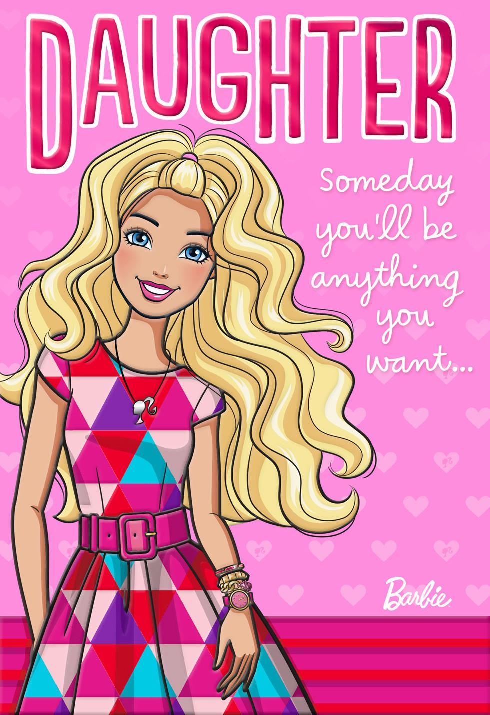 sweet daughter barbie valentines day card with stickers greeting cards hallmark