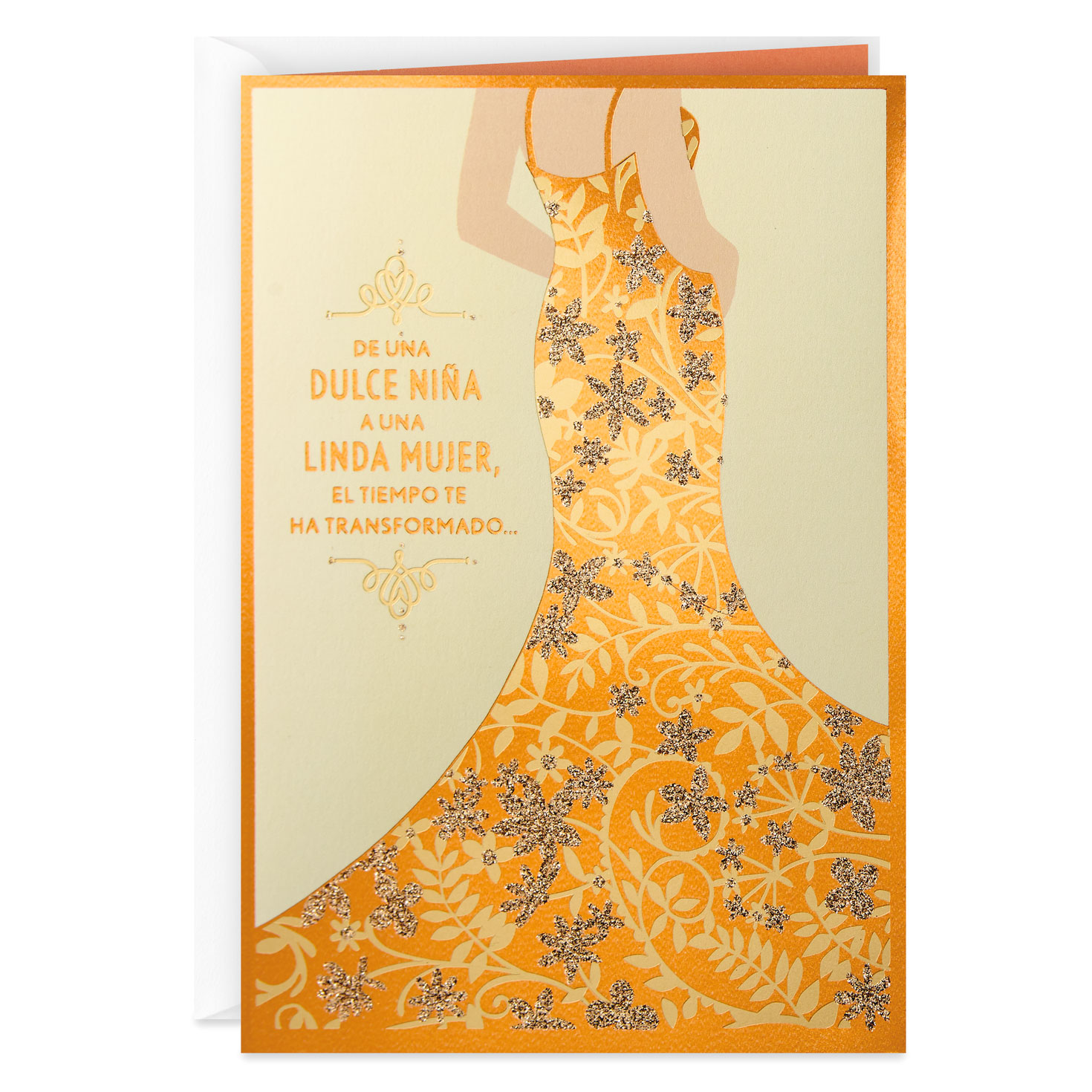 a beautiful young woman spanishlanguage quinceañera card