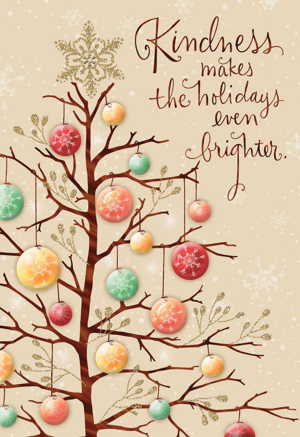 ornament tree holiday thank you card greeting cards hallmark holiday thank you cards