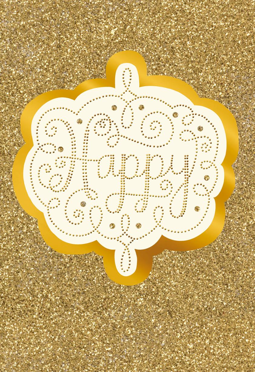 happy fun gold and glittery new year card greeting cards hallmark new years card