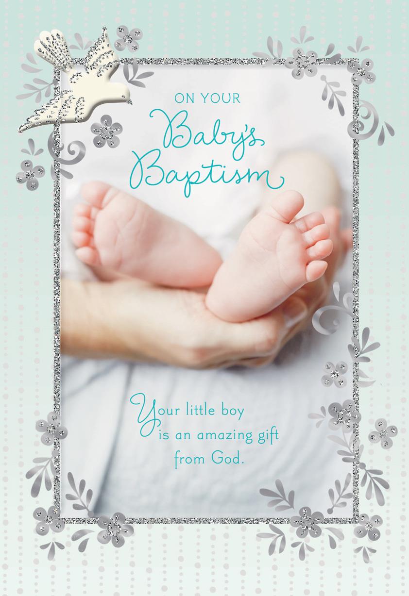 Baby Feet Religious Baptism Card for Boy - Greeting Cards - Hallmark