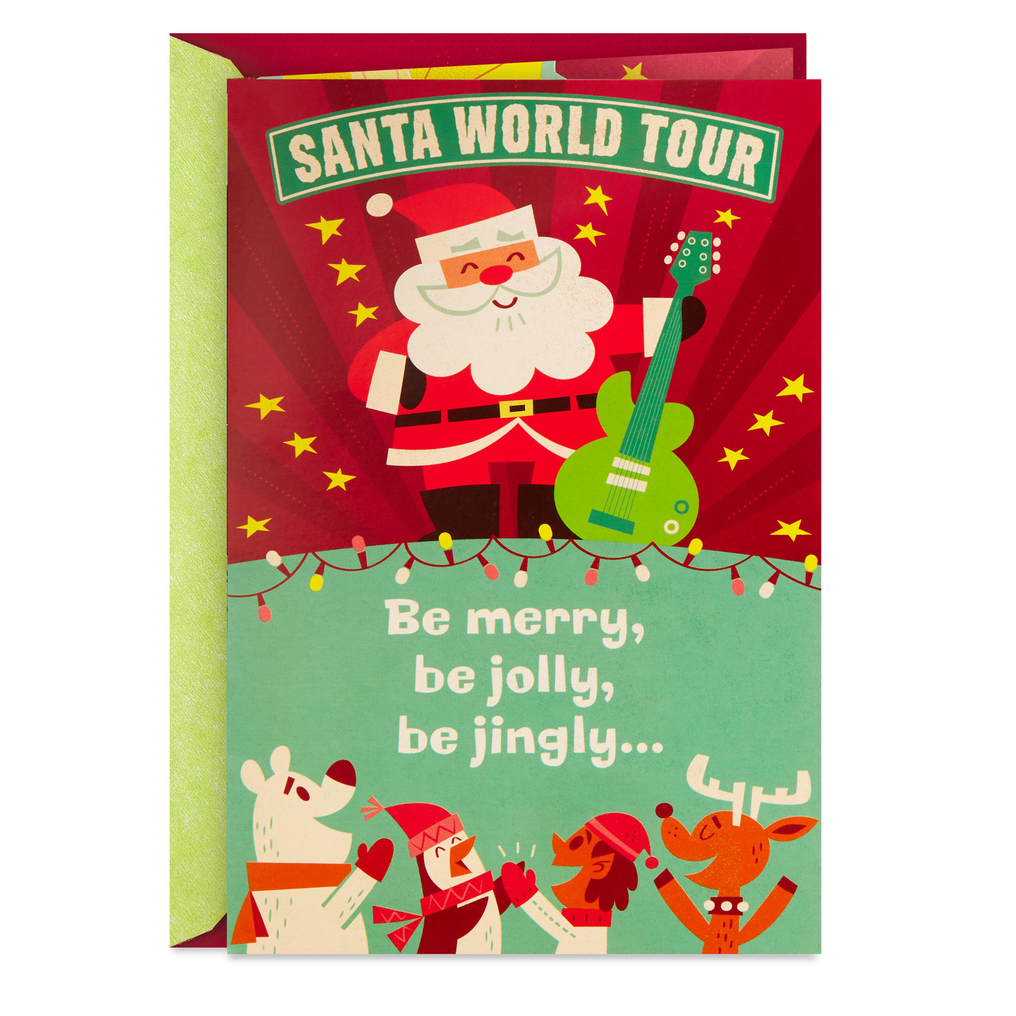 2022 Christmas Vacation Ornament Music Hallmark Santa Santa World Tour Musical Pop-Up Christmas Card - Greeting Cards - Hallmark