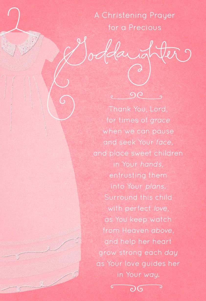 pink gown christening card for goddaughter greeting hallmark baby s first christmas ornament