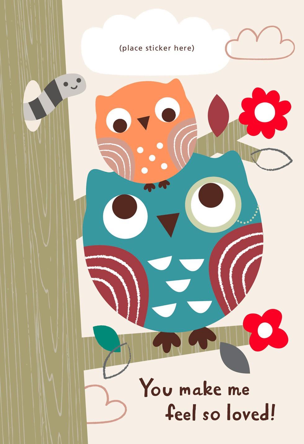 two owls customizable father s day card for grandpa from child