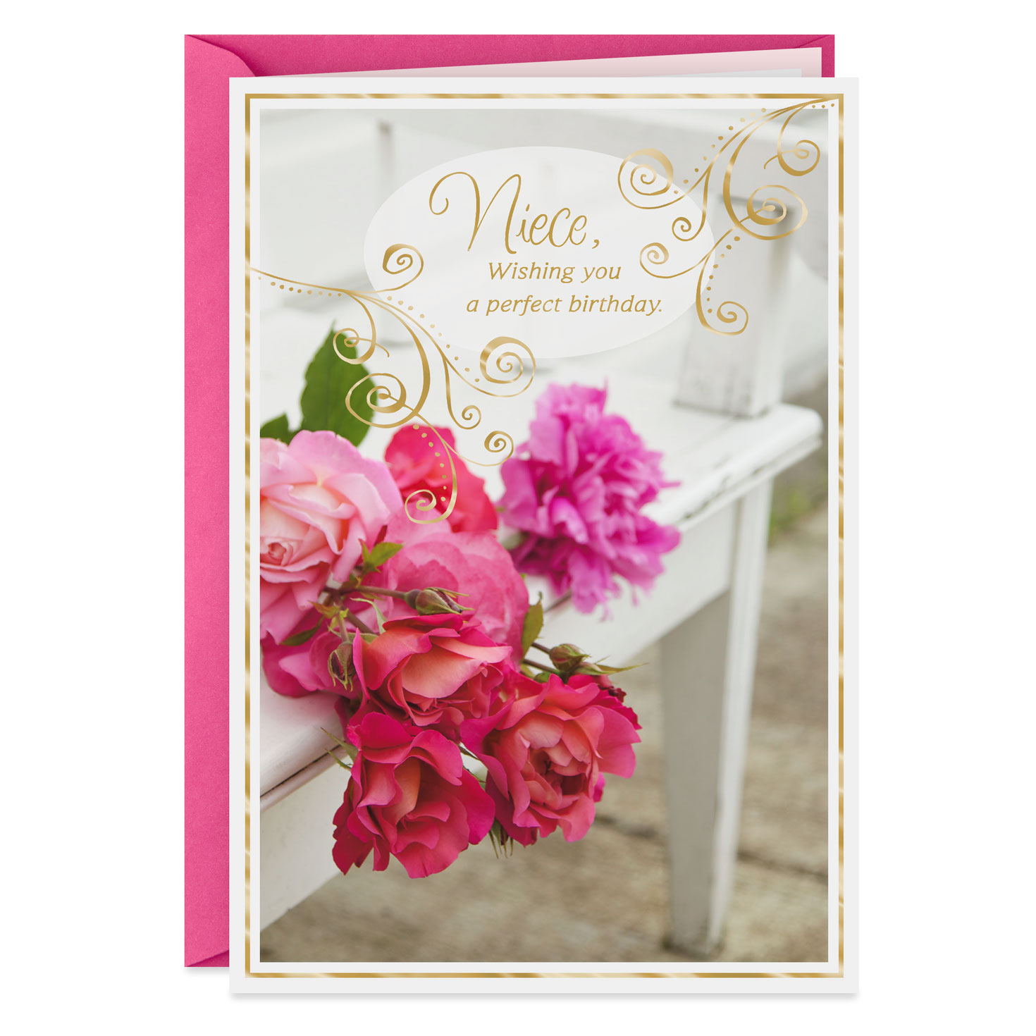 age pink Cute Niece Birthday Wishes Greetings Card new girl 