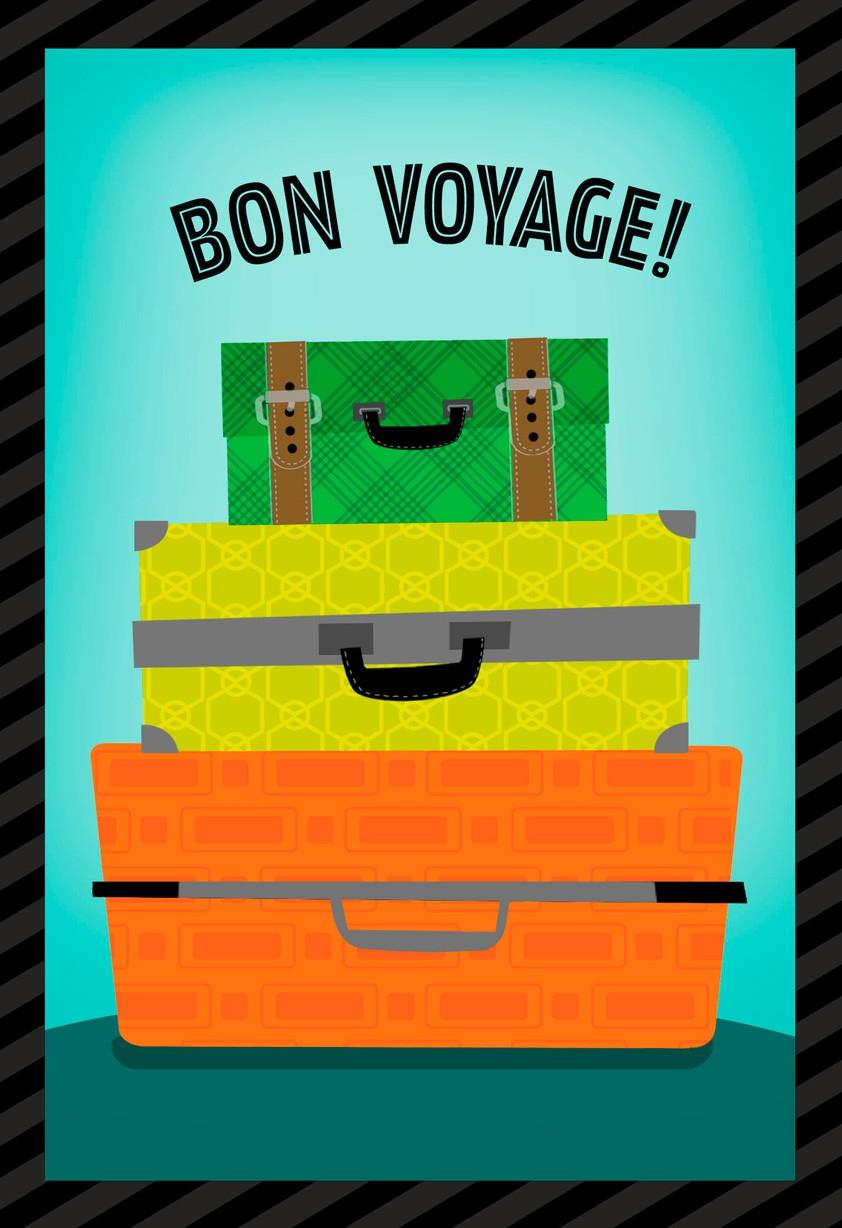 suitcases bon voyage card greeting cards hallmark wedding anniversary greeting cards