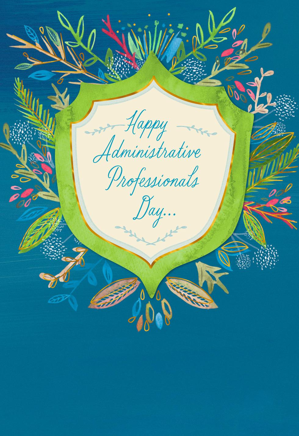 flower badge admin professionals day card greeting cards create gift cards for business