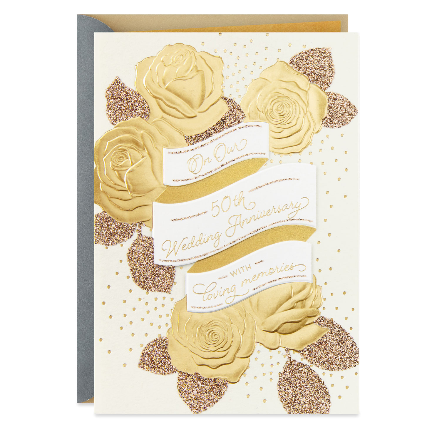 Details about   HAPPY 50th ANNIVERSARY Hallmark Greeting Card You are a perfect match 