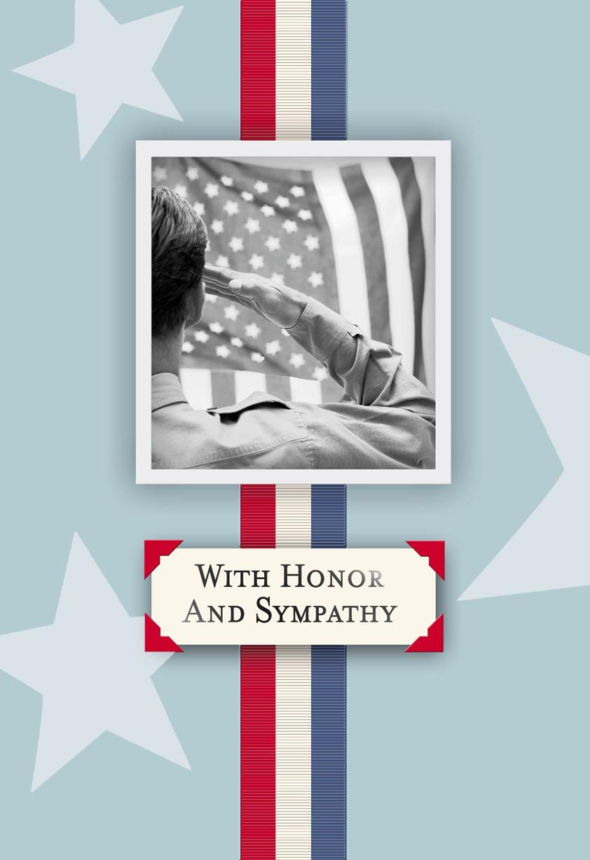 Ribbon Military Personnel Sympathy Card - Greeting Cards ...