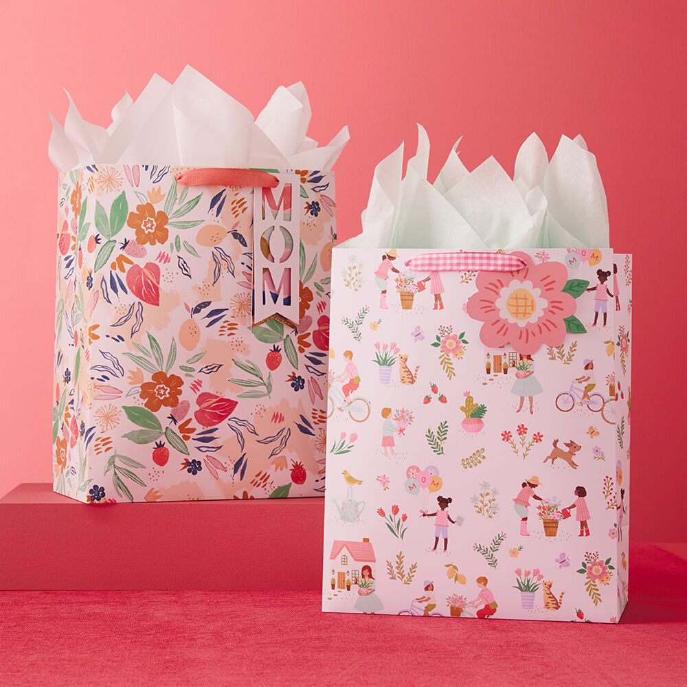 11.5" Assorted Pink and Pretty 3Pack Large Mother's Day Gift Bags Gift Bag Sets Hallmark