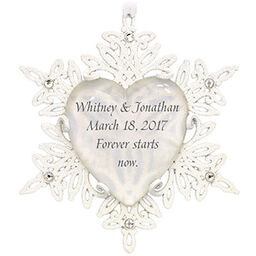 Anniversary Hallmark Snowflake Heart Personalized Ornament