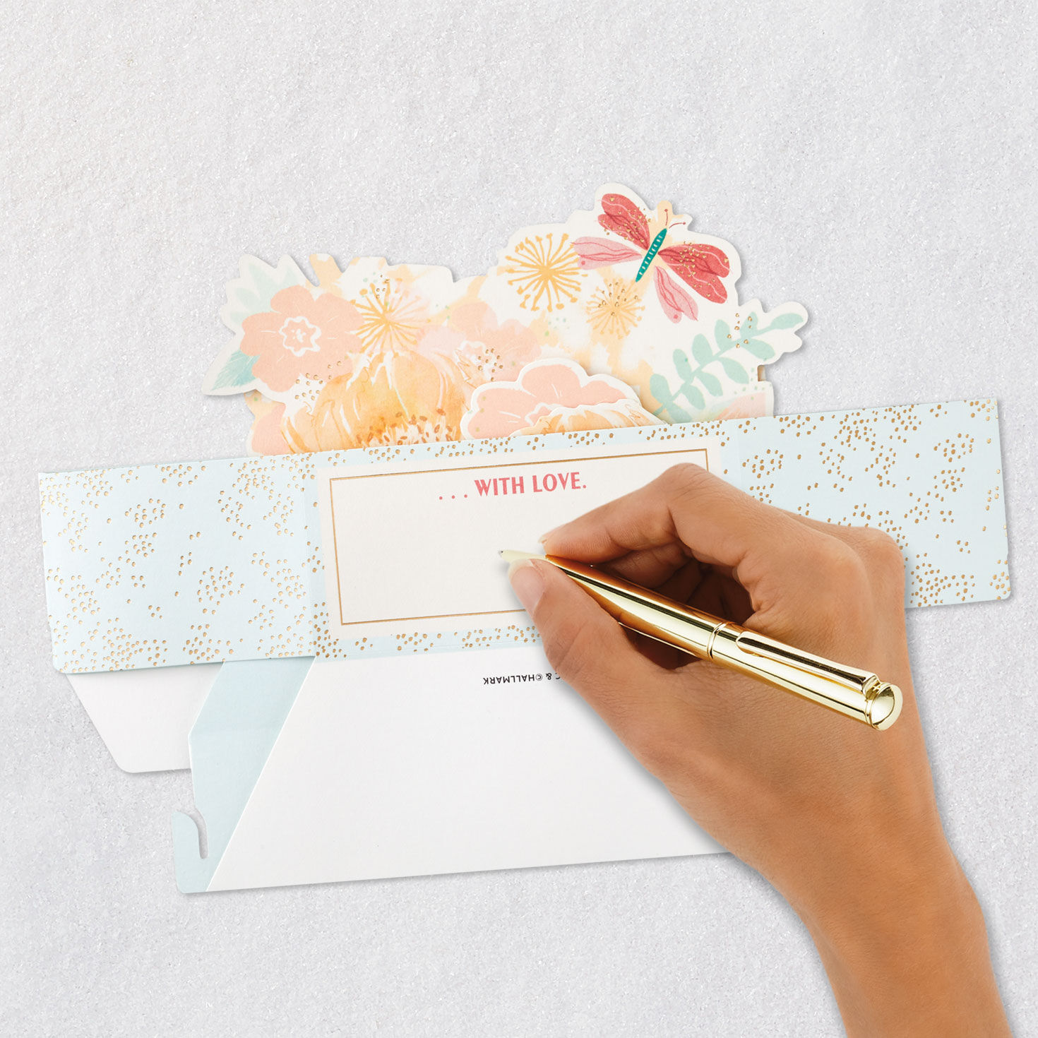 Butterfly and Flowers 3D Pop-Up Mother's Day Card Signing card image number 7