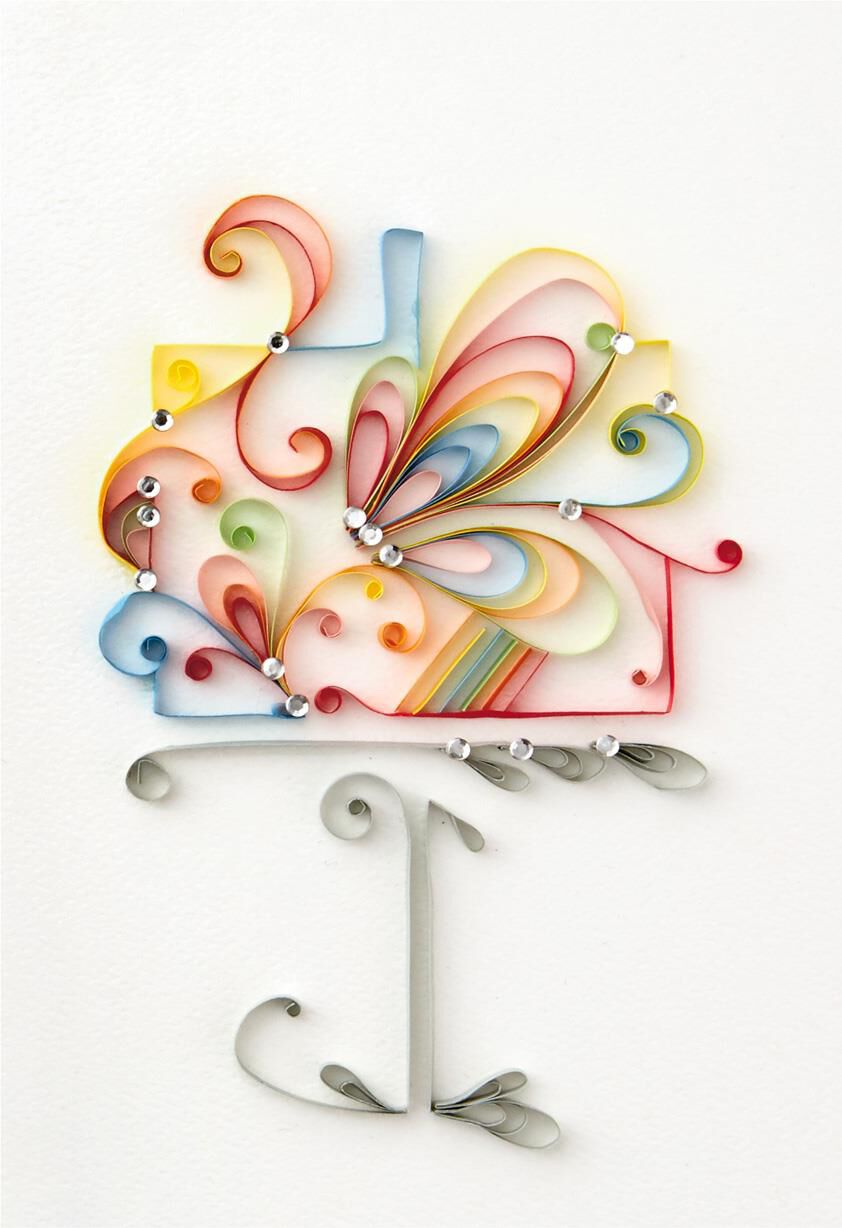 Quilled Cake Birthday Card
