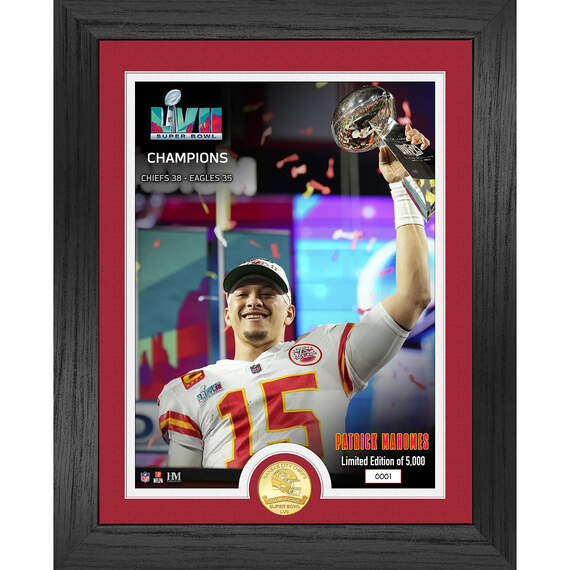 Kansas City Chiefs Super Bowl LVII Patrick Mahomes II Photo and Coin Framed Wall Art, 13x16