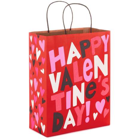 13" Bold Happy Valentine's Day Gift Bag, , large