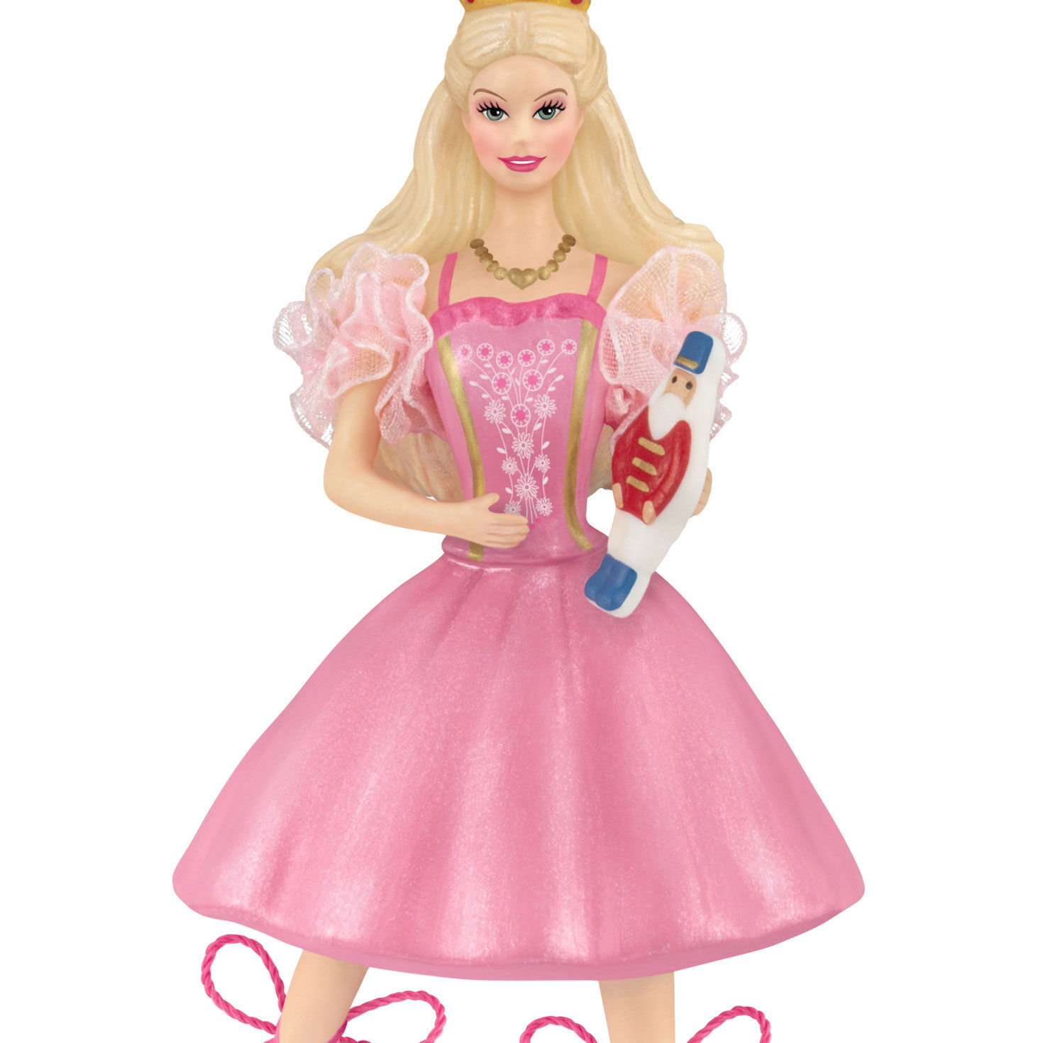 Barbie Nutcracker Ballet Pink Dress Ornament Closeup view image number 5