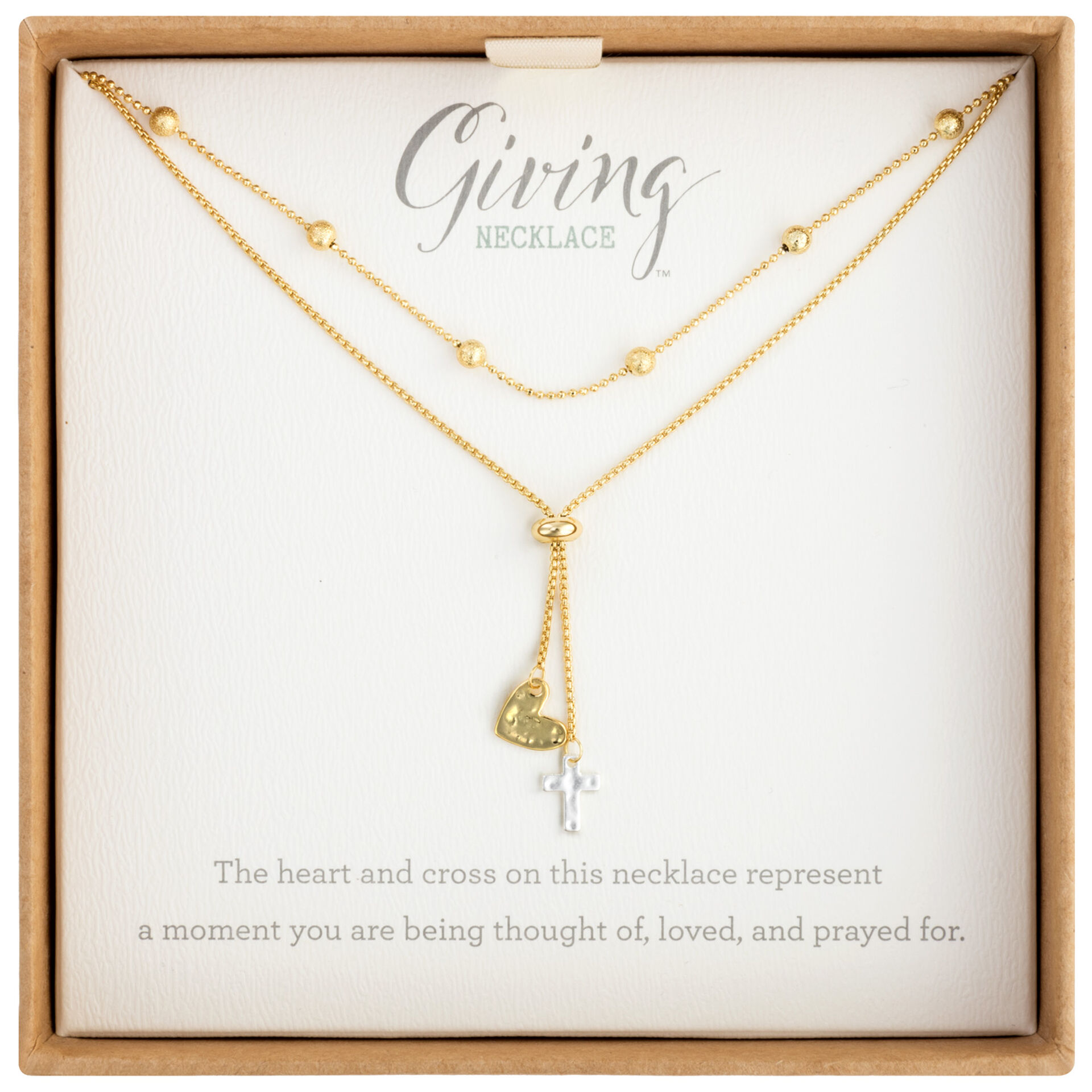 Heart and Cross Charms Giving Necklace, 35" Jewelry Hallmark