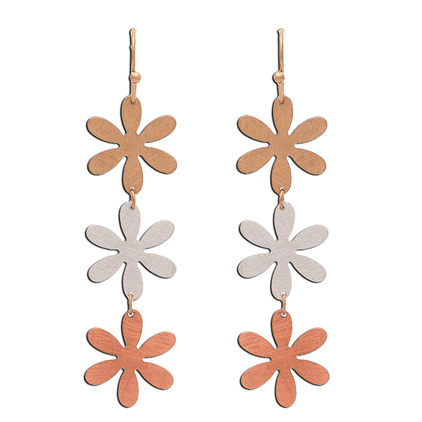 Rain Jewelry Mixed Metal Linked Flower Earrings for only USD 18.00 | Hallmark