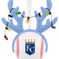 Royals Reindeer Baseball Christmas Ornament closeup view image number 5