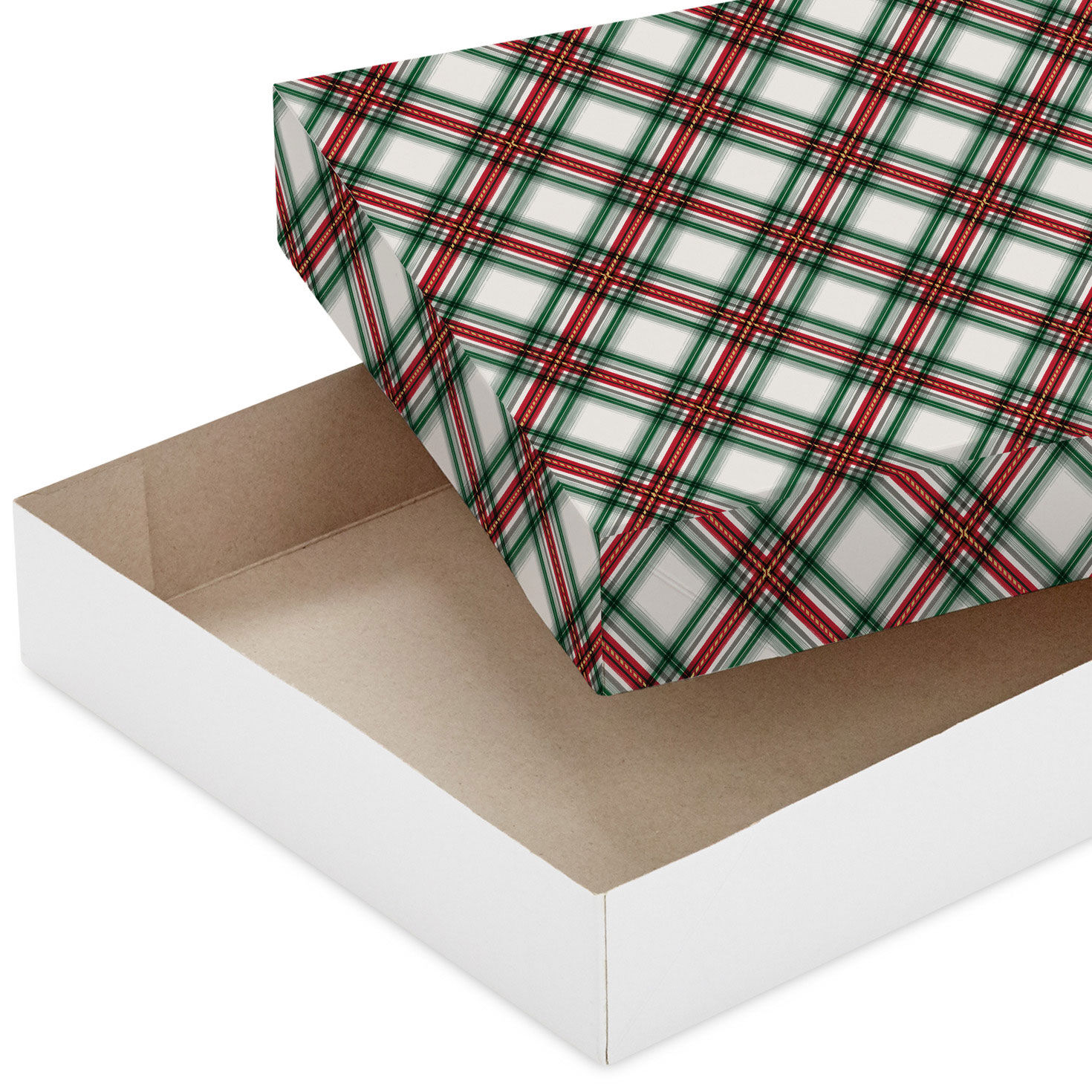 Santa and Plaid 3-Pack Large Christmas Gift Boxes open box image number 4