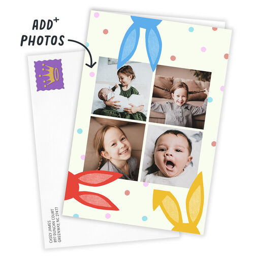 Happiness Popping Up Folded Easter Photo Card, 