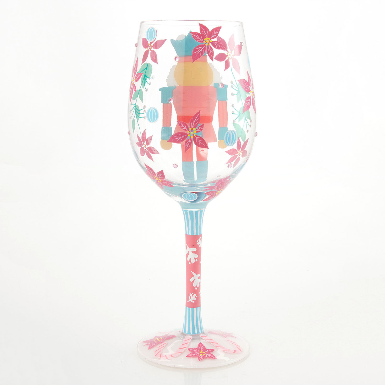 Lolita Pink and Blue Nutcracker Wine Glass back image number 2