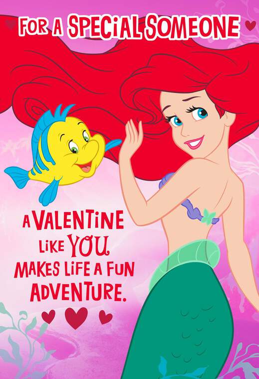 The Little Mermaid Lucky Feeling Valentine's Day Card, , large image number 1